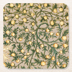 Dessous-de-verre Carré En Papier William Morris Floral Fruit Jardin Fleur Classique