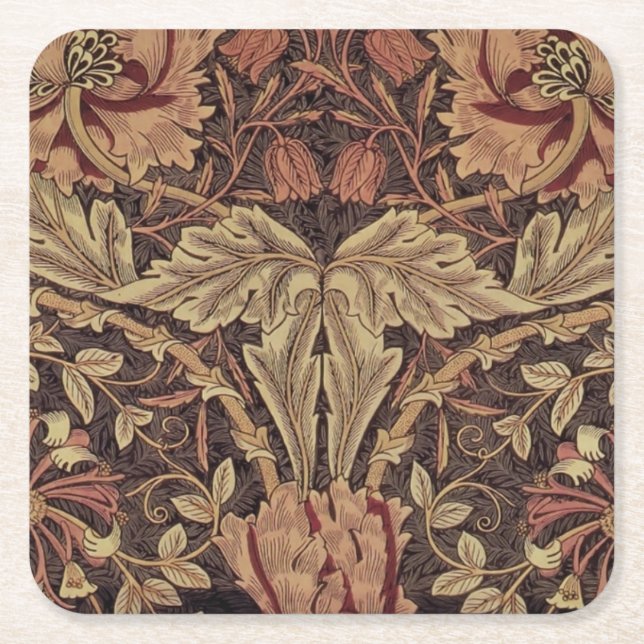 Dessous-de-verre Carré En Papier William Morris Honeysuckle Classic English Art (Devant)