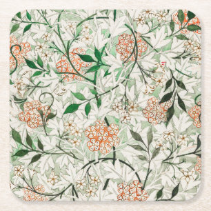 Dessous-de-verre Carré En Papier William Morris Jardin Fleur de Jasmin Classique