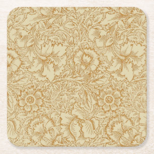 Dessous-de-verre Carré En Papier William Morris Papier peint floral Poppy