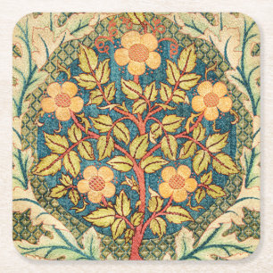 Dessous-de-verre Carré En Papier William Morris Rose Wreath