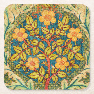 Dessous-de-verre Carré En Papier William Morris Rose Wreath : Arts et Métiers class
