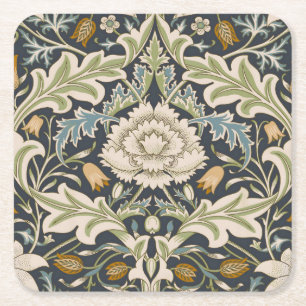 Dessous-de-verre Carré En Papier William Morris Severn Bleu de Nuit Floral Art
