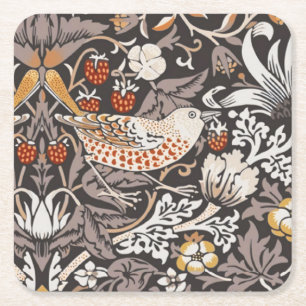 Dessous-de-verre Carré En Papier William Morris Strawberry Thief Charbon de Bois Oc