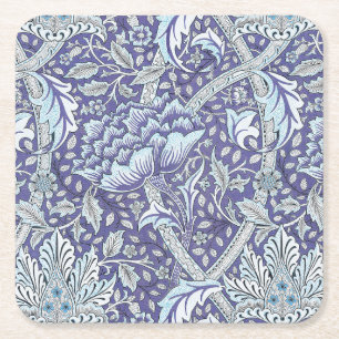 Dessous-de-verre Carré En Papier William Morris Windrush Motif Bleu Floral