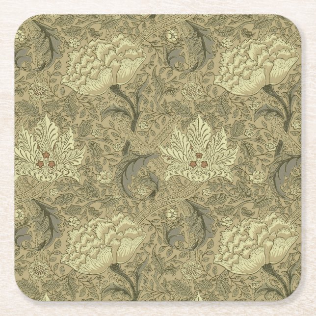Dessous-de-verre Carré En Papier William Morris Windrush Motif de fond d'écran (Devant)