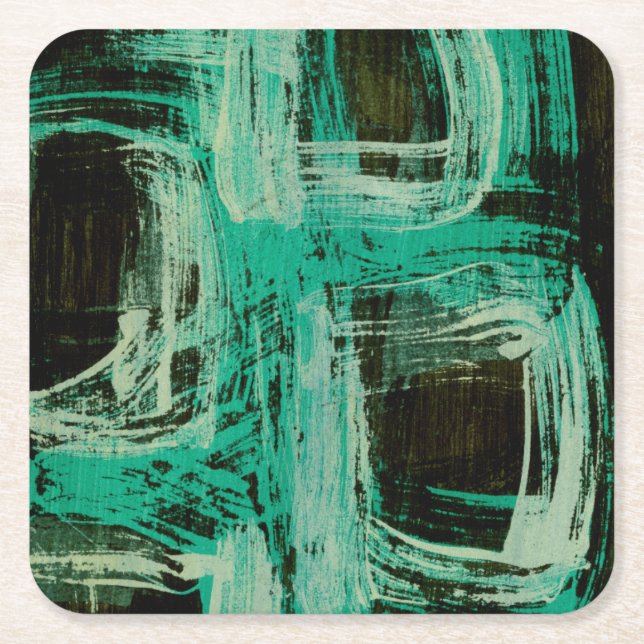 Dessous-de-verre Carré En Papier Windows bleu vert I (Devant)