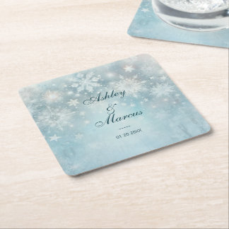 Dessous-de-verre Carré En Papier Winter Wonderland Snowflake