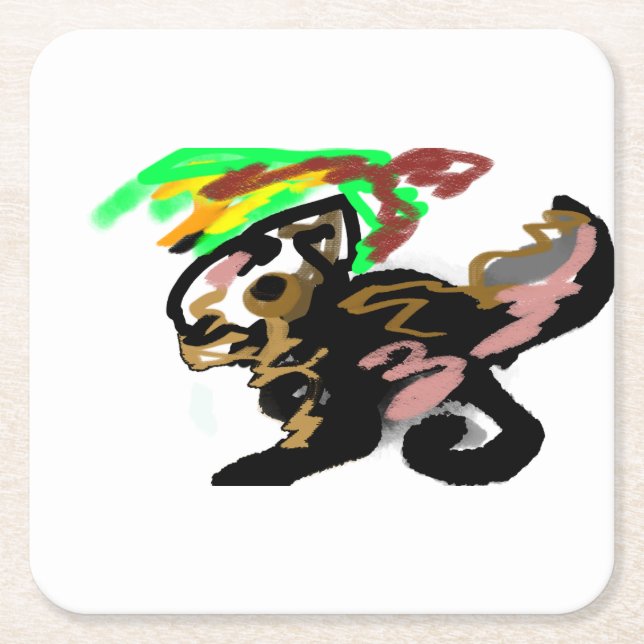 Dessous-de-verre Carré En Papier Wolf autumn joy (Devant)