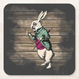 Dessous-de-verre Carré En Papier Wonderland White Rabbit Mint