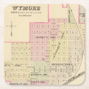 Dessous-de-verre Carré En Papier Wymore et Filley, Nébraska