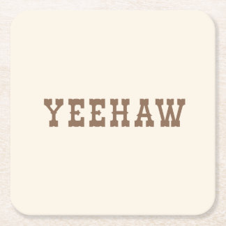 Dessous-de-verre Carré En Papier Yeehaw Mon premier Rodéo Anniversaire Fête Neutre