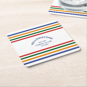 Dessous-de-verre Carré En Papier Yellowstone Cabine Club Custom Crest Park Stripe