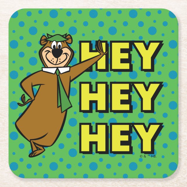 Dessous-de-verre Carré En Papier Yogi Bear Hey Hey Hey (Devant)