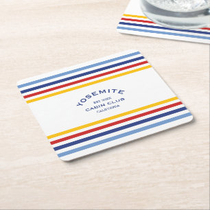 Dessous-de-verre Carré En Papier Yosemite Cabine Club Custom Crest Park Stripe