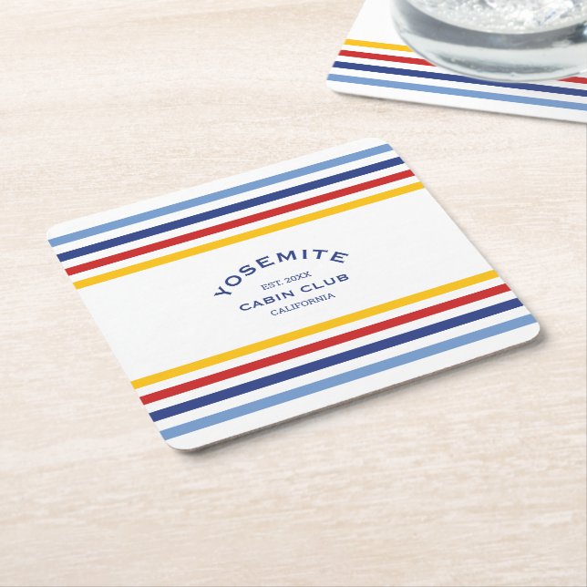 Dessous-de-verre Carré En Papier Yosemite Cabine Club Custom Crest Park Stripe (Incliné)
