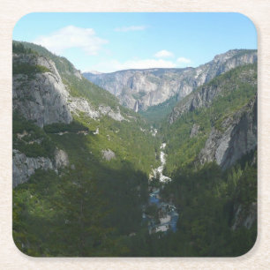 Dessous-de-verre Carré En Papier Yosemite Valley dans le parc national de Yosemite