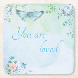 Dessous-de-verre Carré En Papier "You are loved"