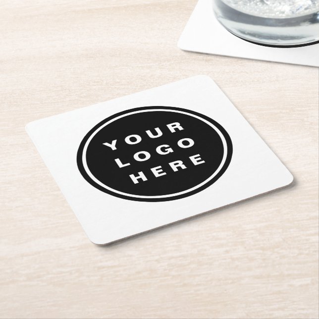 Dessous-de-verre Carré En Papier Your Business Logo Promoteur Business Company (Incliné)