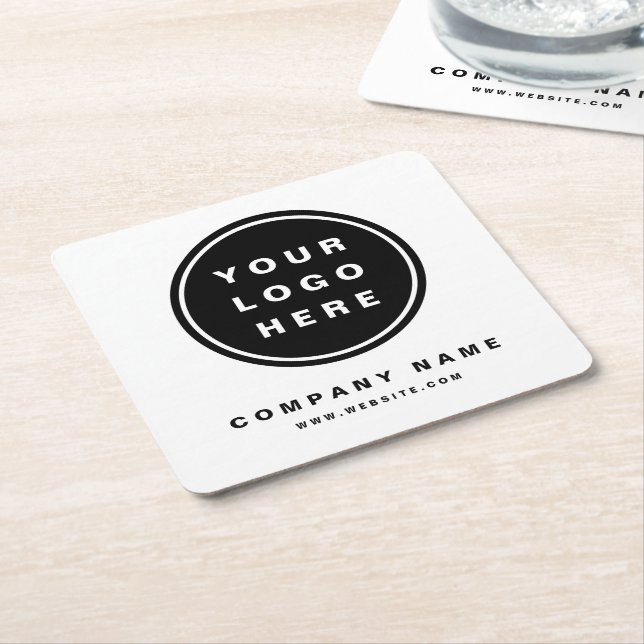 Dessous-de-verre Carré En Papier Your Business Logo Promoteur Business Company (Incliné)