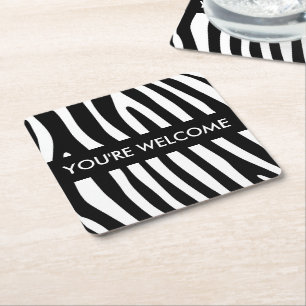 Dessous-de-verre Carré En Papier Zebra rayures motif noir & blanc + vos idées
