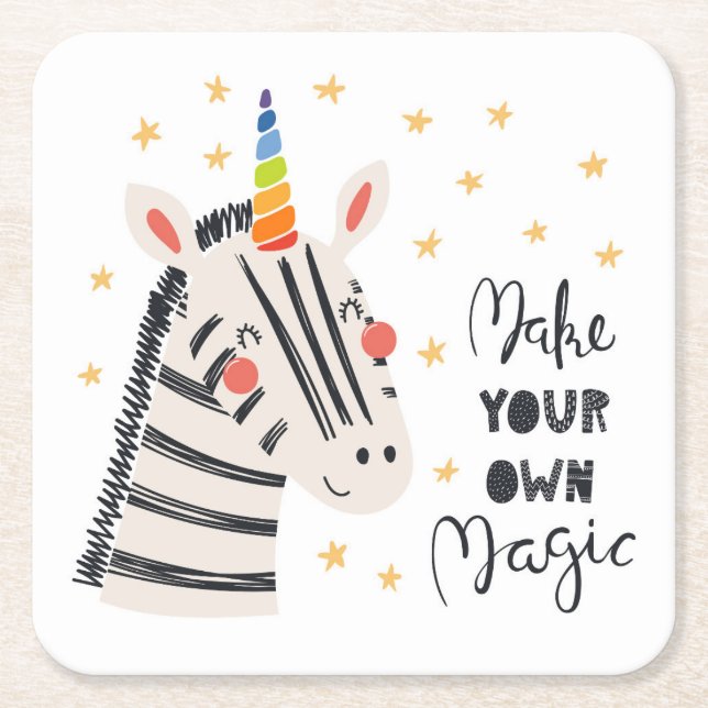 Dessous-de-verre Carré En Papier Zebri-maïs d'inspiration (Devant)