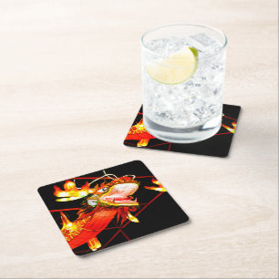 Dessous-de-verre Carré En Papier Zhulong Fire Dragon