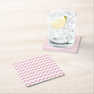 Dessous-de-verre Carré En Papier Zigzag rose, Chevron rose, Motif géométrique