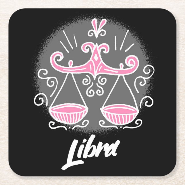 Dessous-de-verre Carré En Papier Zodiac Libra (Devant)