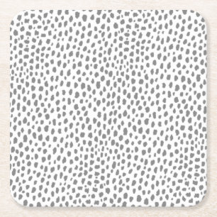 Dessous-de-verre Carré En Papier Zones grises de Dalmatie (gris/blanc)