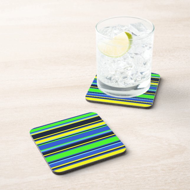 Dessous de verre Carré Gras bleu, citron vert et j (Côté Droit)