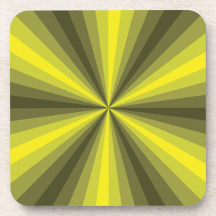 Dessous de verre carré jaune illusion d'optique