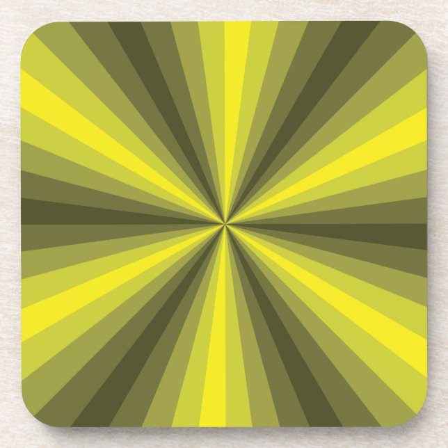 Dessous de verre carré jaune illusion d'optique (Devant)