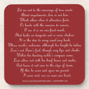 Dessous-de-verre Carré magnétique du Sonnet 116 de Shakespeare