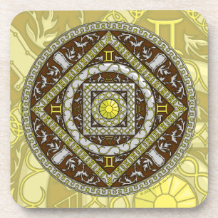 Dessous de verre carré mandala Gémeaux