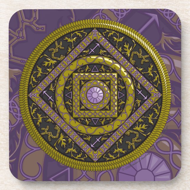 Dessous de verre carré mandala Sagittaire (Devant)
