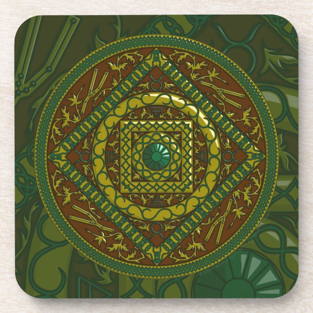 Dessous de verre Carré Taurus Mandala (Devant)