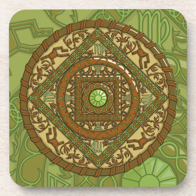Dessous de verre Carré Virgo Mandala (Devant)