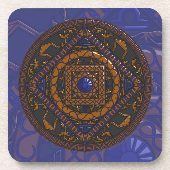 Dessous-de-verre Carreau mandala de la Balance (Devant)