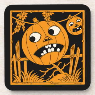 Dessous-de-verre Carreau vintage Halloween Jack O'Lantern