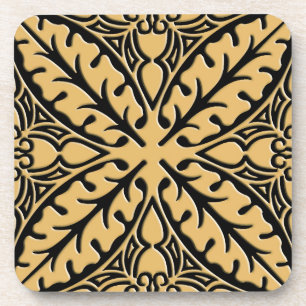 Dessous-de-verre Carreaux marocains - beige chameau et noir