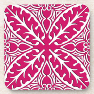 Dessous-de-verre Carreaux marocains - magenta et blanc