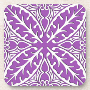 Dessous-de-verre Carreaux marocains - violet et blanc