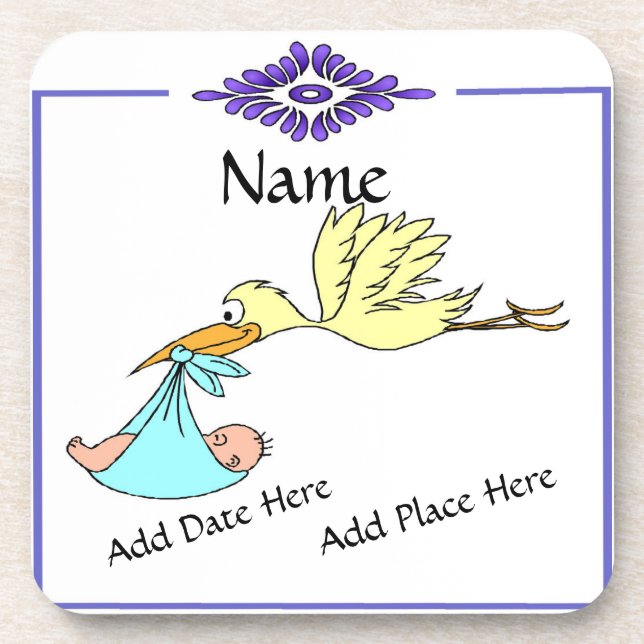 Dessous-de-verre Carrelage de naissance, Néerlandais, Personnaliser (Devant)