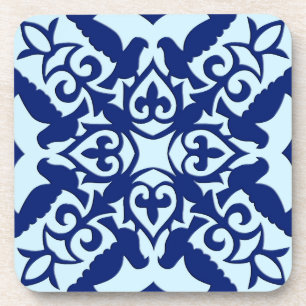 Dessous-de-verre Carrelage marocain - bleu marine et bleu clair