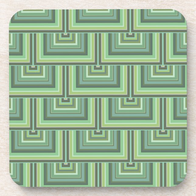 Dessous-de-verre Carrés écailles vert olive motif (Devant)