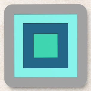 Dessous-de-verre Carrés stratifiés du milieu du siècle - bleu & gri