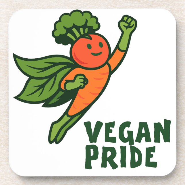 Dessous-de-verre Carrot Hero Vegan Pride (Devant)
