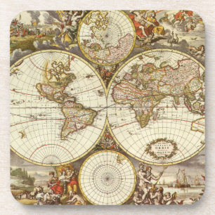 Dessous-de-verre Carte ancienne du Monde par Frederick de Wit, vers