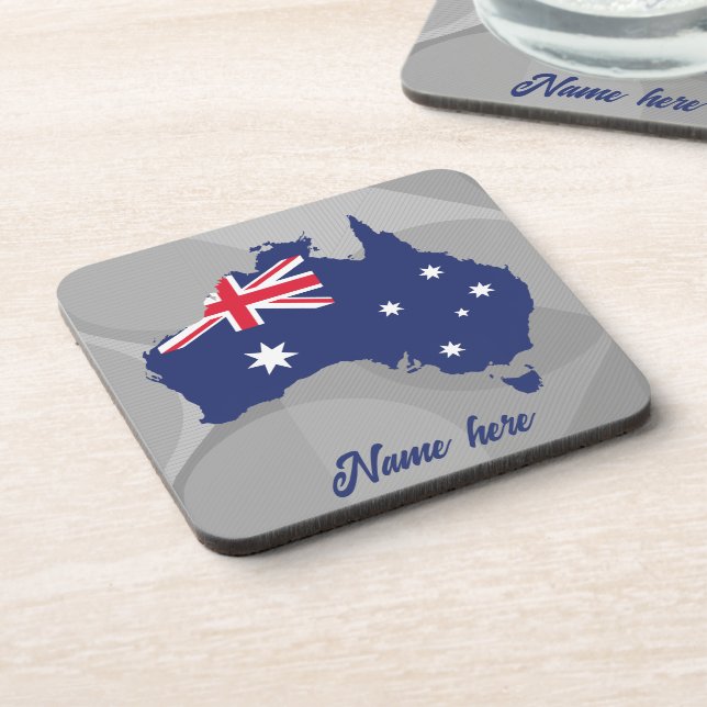DESSOUS-DE-VERRE CARTE AUSTRALIENNE ET DRAPEAU BLEU (Côté gauche)